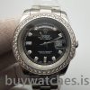Rolex Day-Date 218349 Reloj automático negro con diamantes para hombre de 41 mm