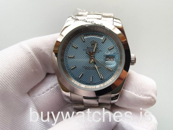 Rolex Day-Date 228206 Reloj automático de acero azul Mans de 40 mm