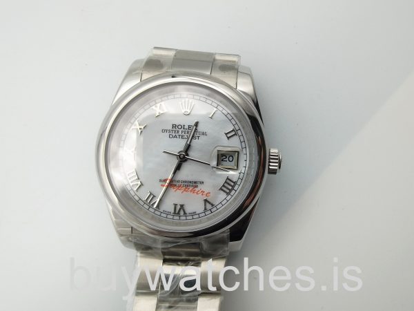 Rolex Datejust 16200 Reloj Automático de Acero con Esfera Plateada 36 mm