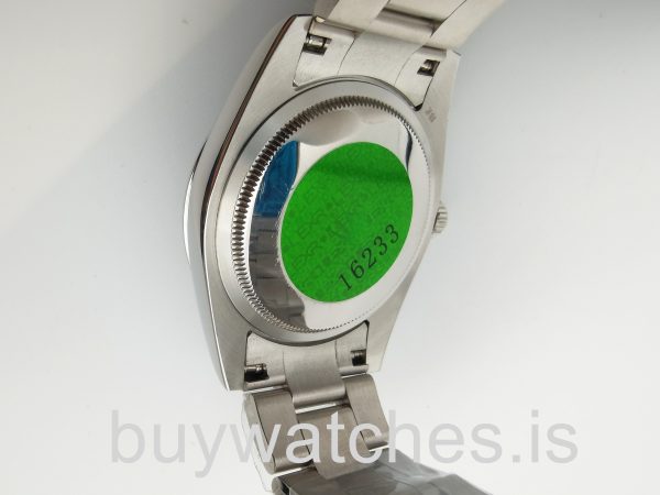 Rolex Datejust 16200 Reloj Automático de Acero con Esfera Plateada 36 mm