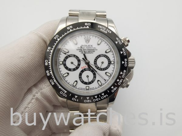 Rolex Daytona 116500 Reloj para hombre con esfera blanca de 40 mm