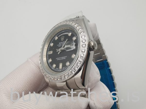Rolex Day-Date 228349RBR Reloj para hombre con esfera negra de 40 mm