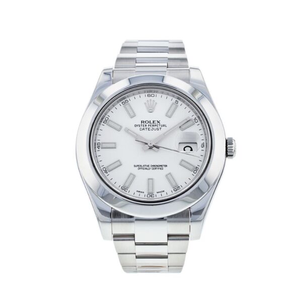 Rolex Datejust 116300 Reloj de acero para hombre con esfera blanca de 41 mm