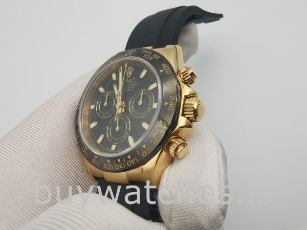 Rolex Cosmograph Daytona Reloj para hombre de 40 mm con esfera negra